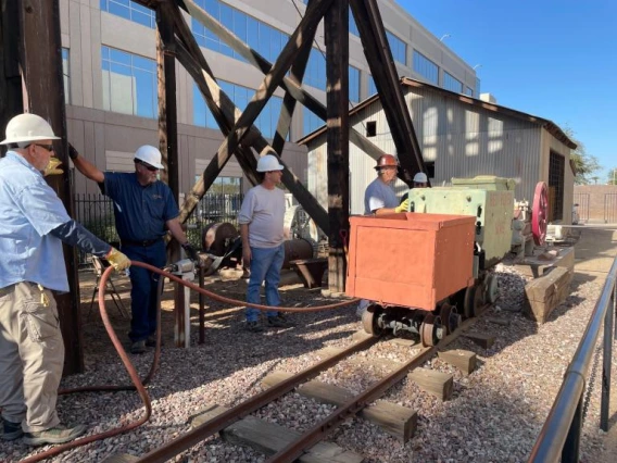 Mining equipment demonstrations.