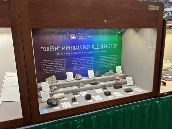 "Green Minerals for Clean Energy" special exhibit at the 2025 Tucson Gem and Mineral Show.