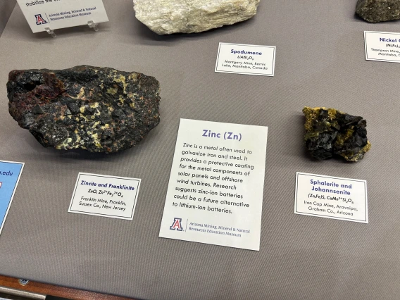 "Green Minerals for Clean Energy" special exhibit at the 2025 Tucson Gem and Mineral Show.