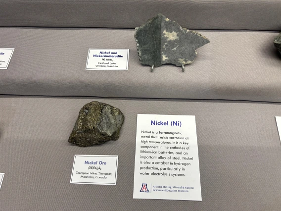 "Green Minerals for Clean Energy" special exhibit at the 2025 Tucson Gem and Mineral Show.