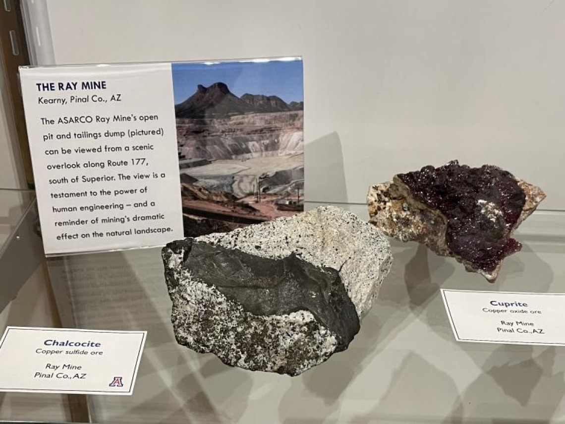 Chalcocite and cuprite from the Ray Mine here.