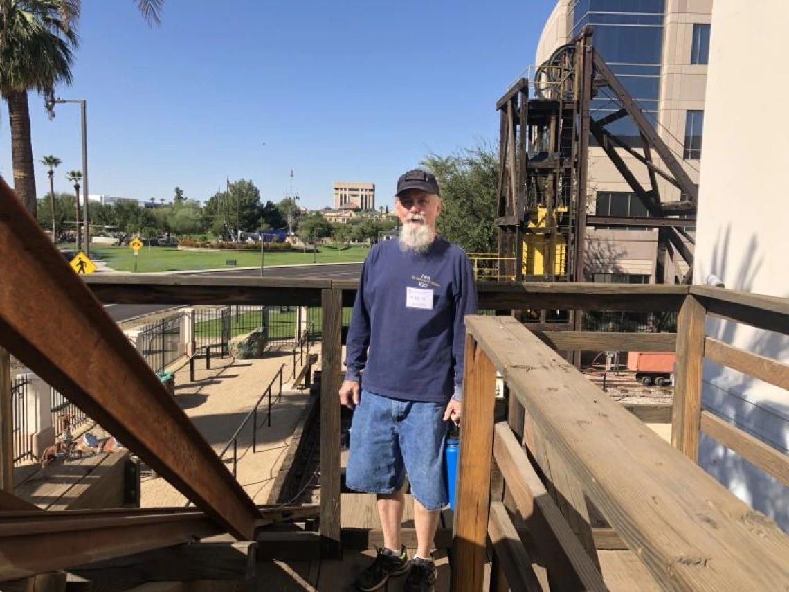 Mike on the stamp mill platform.