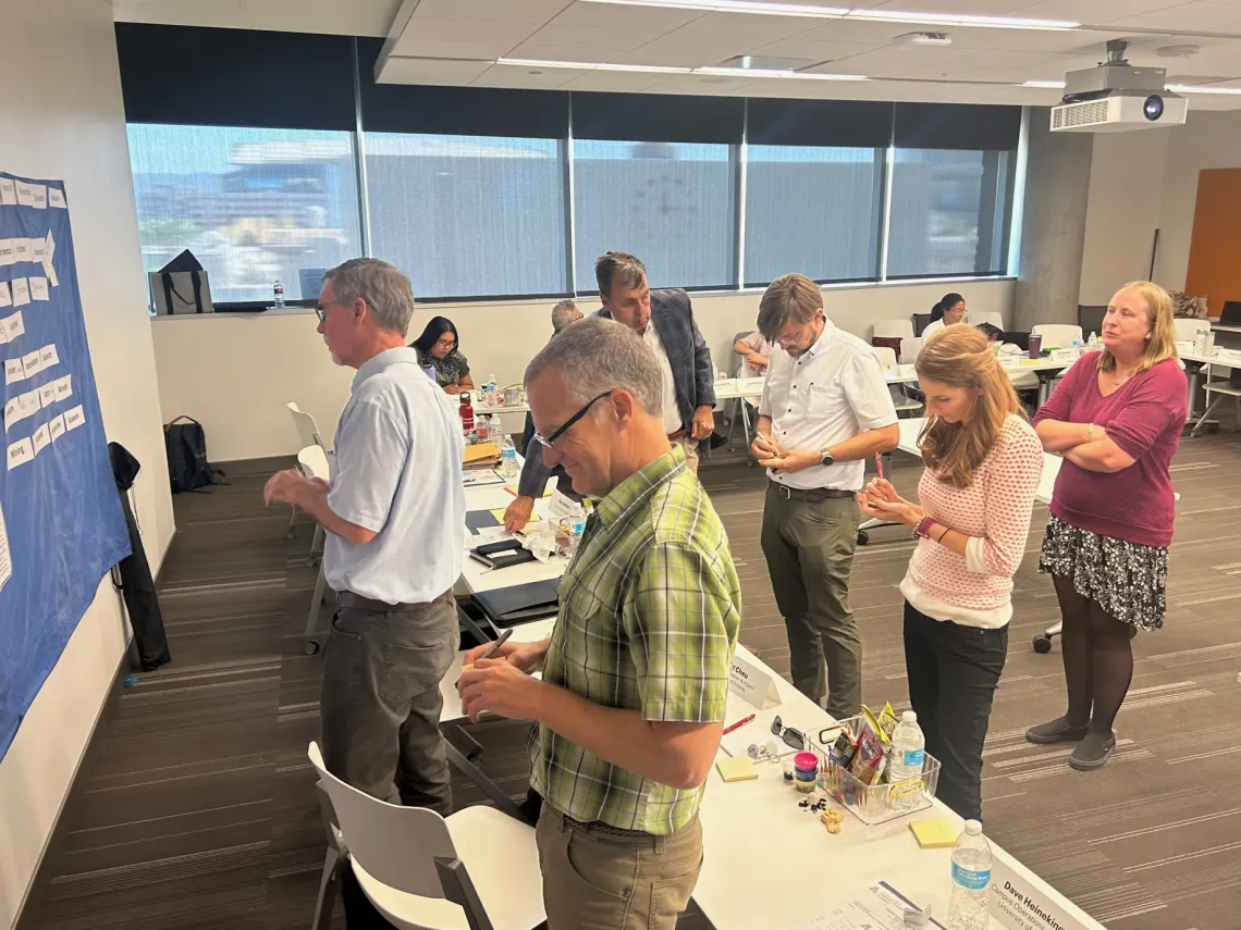 Attendees complete an exercise during one of our planning meetings.