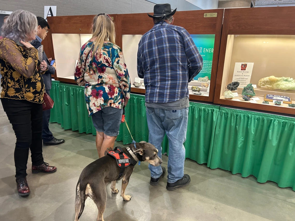 "Green Minerals for Clean Energy" special exhibit at the 2025 Tucson Gem and Mineral Show.