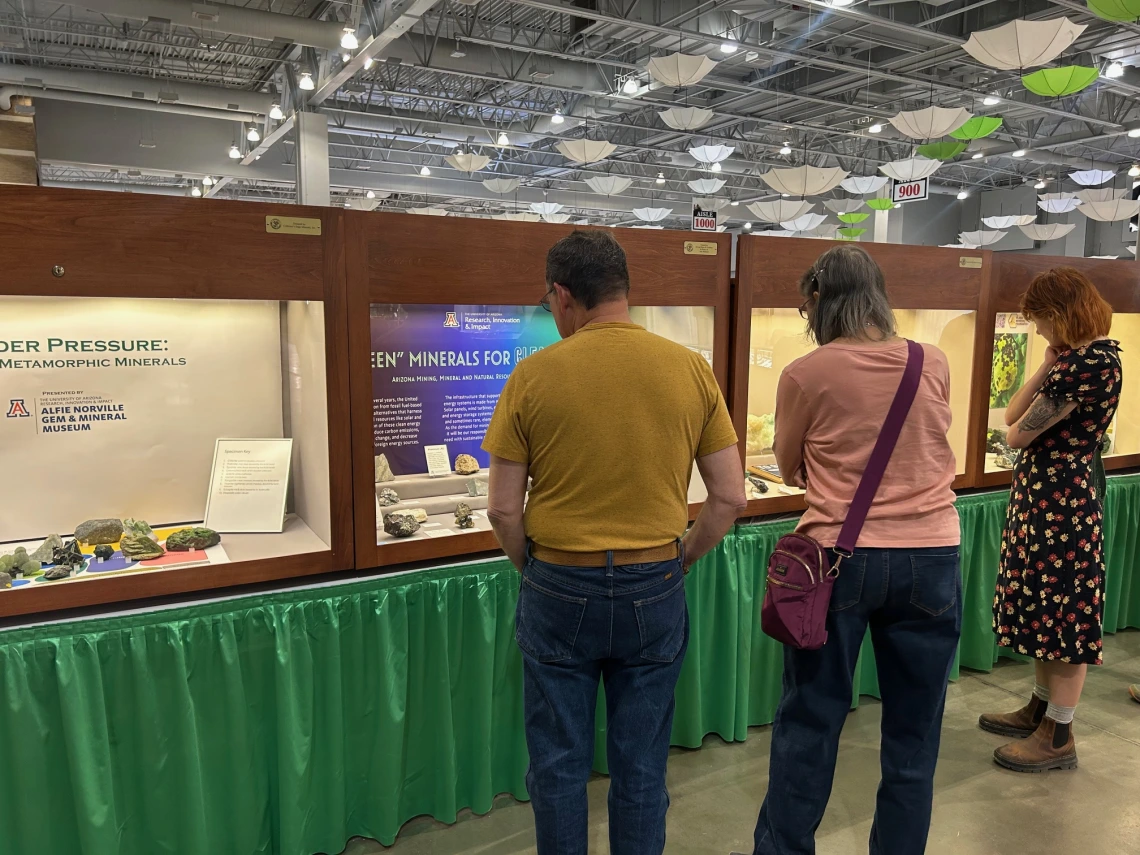 "Green Minerals for Clean Energy" special exhibit at the 2025 Tucson Gem and Mineral Show.