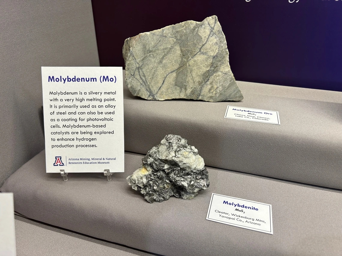 "Green Minerals for Clean Energy" special exhibit at the 2025 Tucson Gem and Mineral Show.