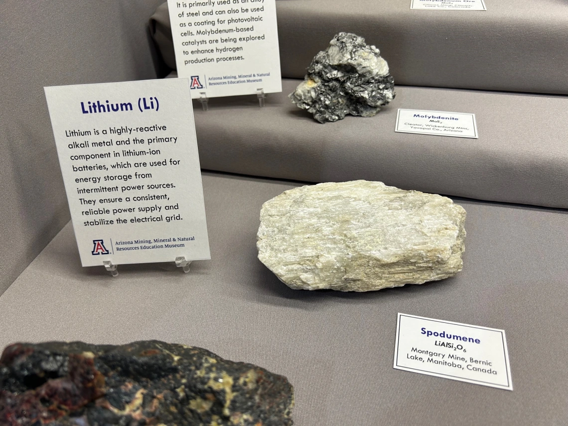 "Green Minerals for Clean Energy" special exhibit at the 2025 Tucson Gem and Mineral Show.