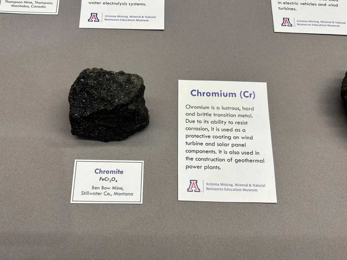 "Green Minerals for Clean Energy" special exhibit at the 2025 Tucson Gem and Mineral Show.