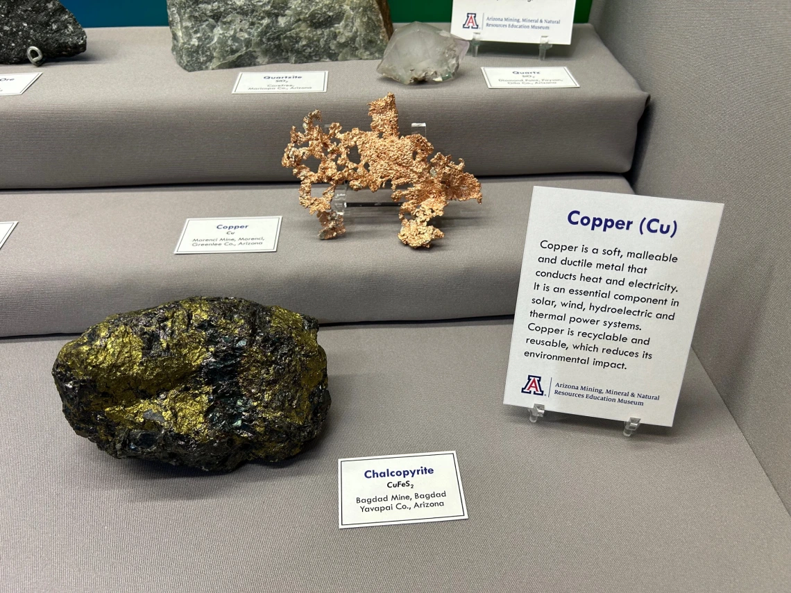 "Green Minerals for Clean Energy" special exhibit at the 2025 Tucson Gem and Mineral Show.