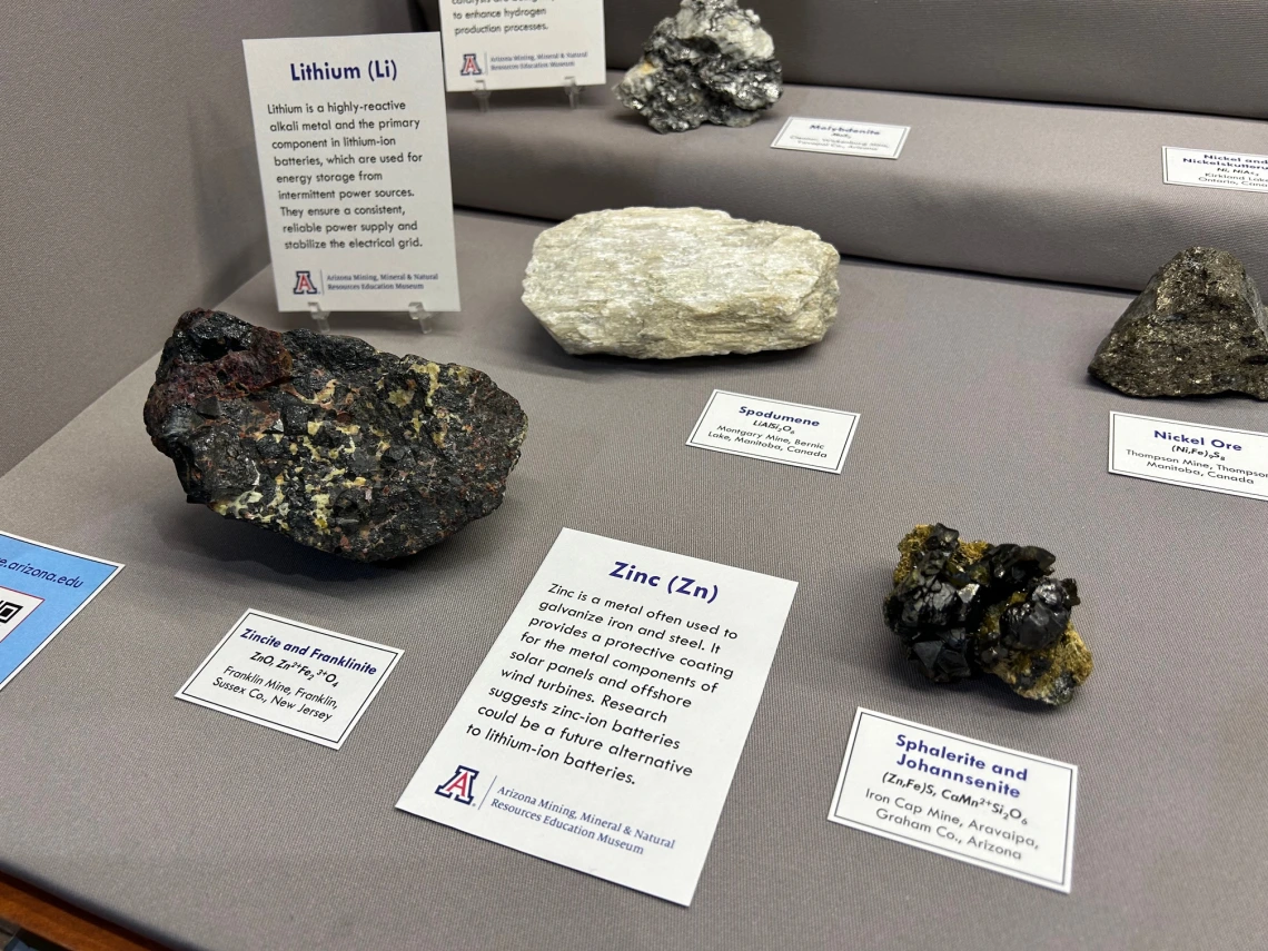 "Green Minerals for Clean Energy" special exhibit at the 2025 Tucson Gem and Mineral Show.