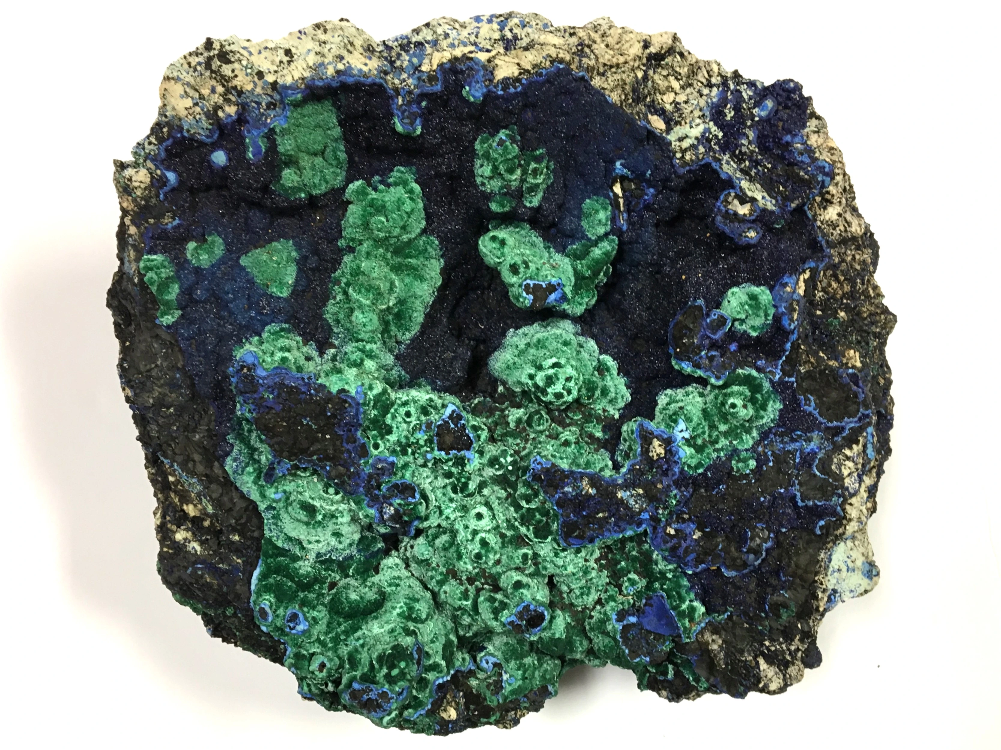 Azurite and Malachite, Copper Queen Mine, Bisbee, Cochise Co., AZ